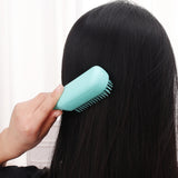 Self Cleaning Hair Brush Anti-Static Massage Comb with Retractable Bristles Blue