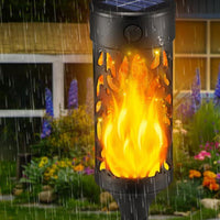 4Pcs Solar Flickering Flame Lights Outdoor Tiki Torches Lights for Outside Decor