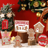 12Pcs Wooden Gingerbread Man Ornaments Christmas Tree Hanging Pendants Xmas Party Decor