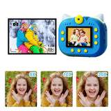 1080P Instant Camera Kit Kids Thermal Printing Camera with 5 Rolls of Printing Papers Blue