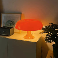 Retro LED Mushroom Table Lamp  Dimmable Desk Lamp Hotel Bedroom Decoration Orange