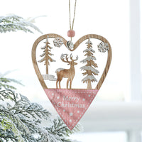 5Pcs Christmas Wooden Hanging Ornament Xmas Tree Pendant Decorations Home Holiday Party Decor