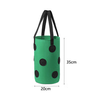 3 Gallon 12-Planting-Hole Grow Bag with Sturdy Hanging Handle Plant Grow Bag for Strawberry Vegetables Green