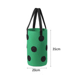 3 Gallon 12-Planting-Hole Grow Bag with Sturdy Hanging Handle Plant Grow Bag for Strawberry Vegetables Green