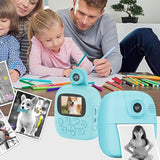 Instant Print Camera for Kids 1080P HD Selfie Video Camera Blue