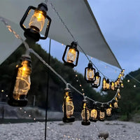 Battery Powered Retro Lantern LED String Lights Hanging Decorative Lights