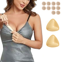 Pair of Double-Sided Adhesive Bra Padding with 5 Pairs of Nipple Covers Lift Up Inserts for Bikini and Sport Bra