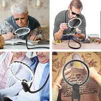 Hands-Free 3X Magnifying Glass with Light Magnetic Standing Magnifier Neck Wearable