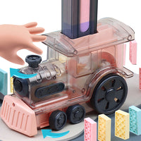 Automatic Domino Laying Train Set with 80Pcs Domino Blocks Pink