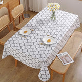 Moroccan Pattern Tablecloth Rectangle Dining Table Cover Christmas Party Decor White