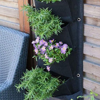 6-Pockets Vertical Plant Grow Bag Wall Hanging Garden Planter Black