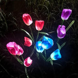 4Pcs Solar Tulips Flower Light Garden Patio Yard Decorative Stake Light Holiday Party Decor