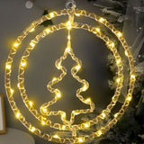 2Pcs Christmas Decorative Hanging Lights Battery Powered Round LED Decoration Style 4