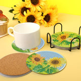 8Pcs Set Diamond Art Painting Coasters with Holder DIY Diamond Dot Cup Mats Style 3