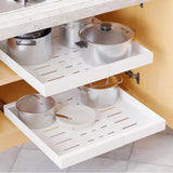 Expandable Pull Out Cabinet Organizer Sliding Drawers for Kitchen Bathroom Cabinet White