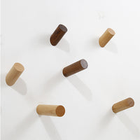 6Pcs Wooden Wall-Mount Hooks Hat Jacket Coat Storage Hanger Hallway Home Decor