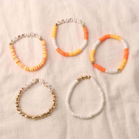 Set of 5Pcs Taylor Inspired Beaded Bracelets Fans Friendship Bracelets Gifts for Music Lovers Orange