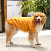 Winter Dog Hoodie Sweatshirts with Pockets Warm Dog Jumper Puppy Clothing Coat Shirt Yellow