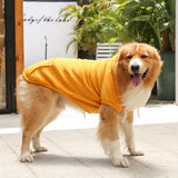 Winter Dog Hoodie Sweatshirts with Pockets Warm Dog Jumper Puppy Clothing Coat Shirt Yellow