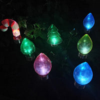 6Pcs Solar Christmas Light Patio Walkway Lamp Outdoor Garden Decor Lights