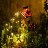 Solar Watering Can Lights Outdoor Landscape Light Garden Lawn Backyard Patio Decor Red