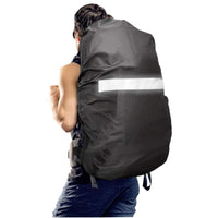 Hi-Visibility Backpack Rain Cover with Reflective Strip Waterproof Backpack Cover Black