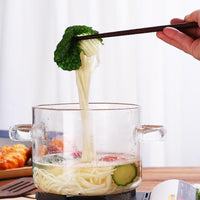 Clear Glass Cooking Pot with Lid Double-Handle Glass Stovetop Pot for Pasta Noodle Soup Milk