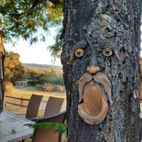 Tree Face Bird Feeder Old Man Face Sculpture Tree Decorations