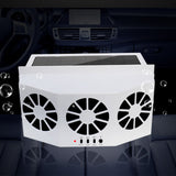 Solar Powered Auto Radiator Ventilation Fan Car Auto Window Air Vent Exhaust Fan White