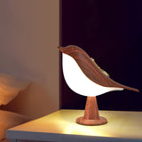 Touch Control Bedside Lamp Magpie LED Desk Lamp Reading Night Light Red Wood Color