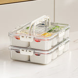 Divided Snackle Box Container Portable Serving Tray with Lid and Handle for Candy Fruits Snacks