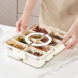 8-Compartment Divided Food Tray with Lid Portable Travel Snack Containers for Fruit Vegetable Salad