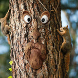 Tree Face Outdoor Statues Old Man Tree Hugger Bark Ghost Face Decoration Funny Yard Art Style A