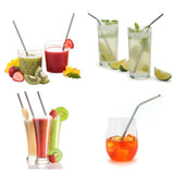 20Pcs Stainless Steel  Straws Reusable Drinking Straws with Silicone Tips