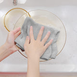 Set of 6Pcs Cotton Dish Cloths Waffle Weave Quick Drying Dish Towels Light Gray