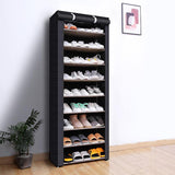 Shoes Rack with Cover Large Shoe Shelf Black