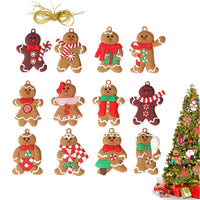 12Pcs Gingerbread Man Decoration Christmas Tree Hanging Pendants Style 1