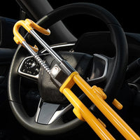 Antitheft Steering Wheel Lock Adjustable Car Security Lock with Keys for Vehicle Truck Yellow