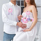 Maternity Sash and Corsage Set to Mom to Be Daddy to Be Baby Shower Decorations Pregnancy Photo Props Pink