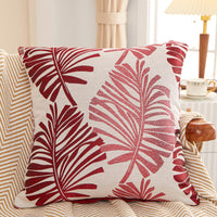 45x45cm Palm Leaf Design Cushion Covers Decorative Throw Pillowcase Sofa Home Decor Red