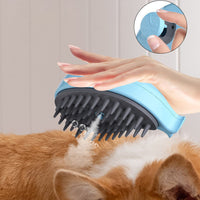 3-in-1 Spray Cat Brush Silicone Pet Massage Grooming Brush Blue