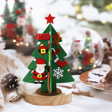 5Pcs Felt Christmas Tree DIY Set Felt Xmas Tree with Detachable Ornaments Home Holiday Decorations Style 2