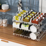 3-Tier Stackable Can Rack Organizer Kitchen Can Storage Dispenser White