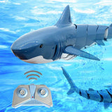 2.4G Remote Control Shark Toy RC Simulation Shark for Swimming Pool Blue