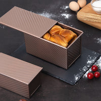 Non-stick Loaf Pan with Lid Carbon Steel Bread Mold for Toast Oven Baking Coffee