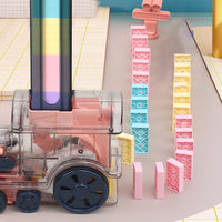 Automatic Domino Laying Train Set with 80Pcs Domino Blocks Pink