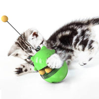 Pet Cat Treat Dispenser Ball Tumbler Interactive Puzzle Ball Pet Slow Feeder Toy Green