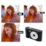 48MP HD Retro Digital Camera with 32G Memory Card 1080P Kids Student Camera Black