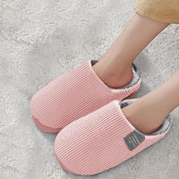 Unisex Winter Slipper Warm Plush Lined Anti-Slip Home Indoor Slippers Slides Pink