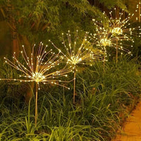 2Pcs Solar Powered Garden Light DIY Decorative LED Lights Home Yard Pathway Decor Warm White